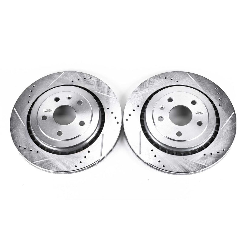 Power Stop 16-18 Cadillac ATS Rear Evolution Drilled & Slotted Rotors – Pair