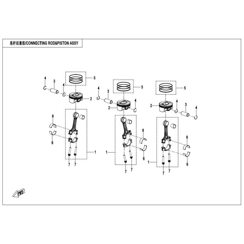 Connecting Rod Plain Bearing Green by CF Moto