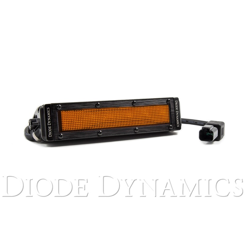 6 Inch LED Light Bar Amber Flood Stealth Single Diode Dynamics
