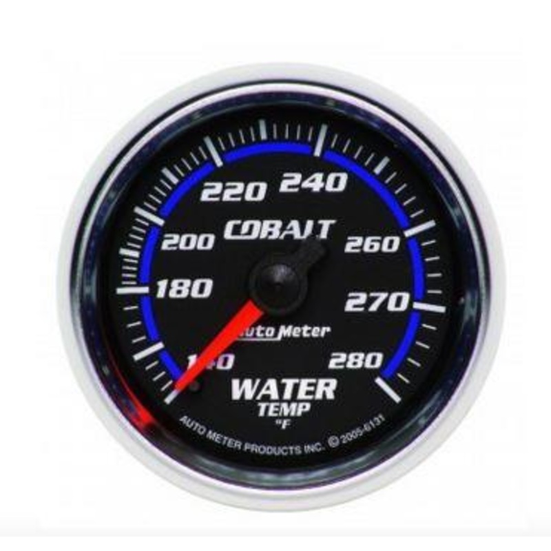 Autometer Cobalt Series 2-1/16″ Water Temperature Gauge 140-280 F (6131)