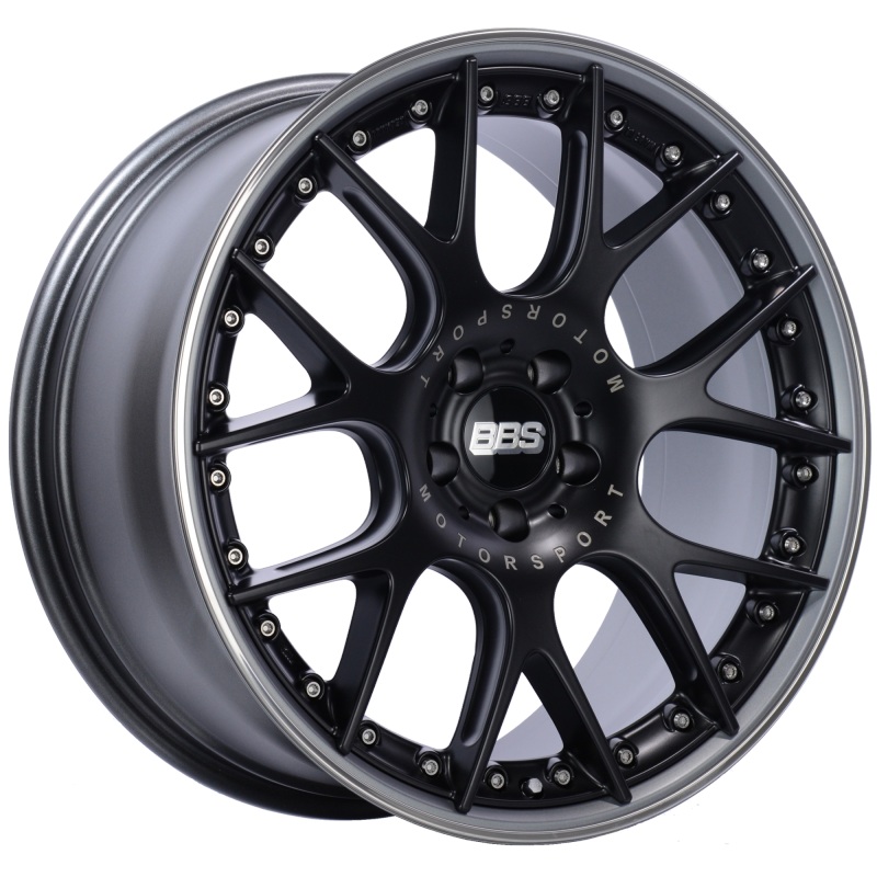 BBS CH-RII 20×9 5×112 ET30 Satin Black Center Platinum Lip SS Rim Prot Wheel -82mm PFS/Clip Req