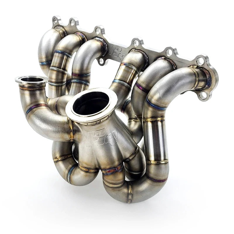 PHR V23A Turbo Manifold for 2JZ-GE  Cast  Precision “T4” V-band inlet (S and H Cover)  Single Scroll   Dual wastegates  Dual Gate 44, 45 or 46mm
