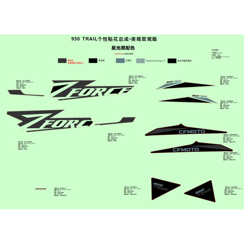 Decal LH Deco Plate by CF Moto