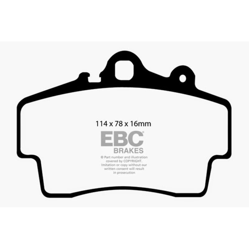 EBC 97-99 Porsche Boxster (Cast Iron Rotors only) 2.5 Redstuff Front Brake Pads