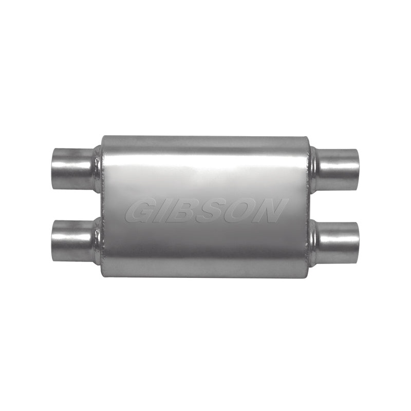 Gibson MWA Superflow Dual/Dual Oval Muffler – 4x9x14in/3in Inlet/3in Outlet – Stainless