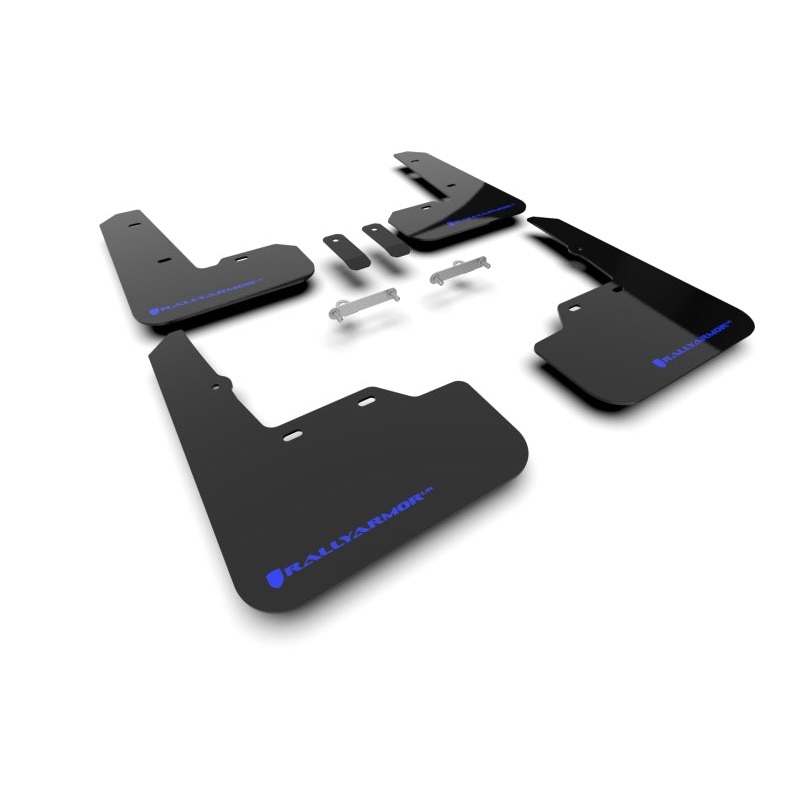 Rally Armor [22-25 WRX] Black UR Mud Flap w/ Blue Logo | MF92-UR-BLK/BL