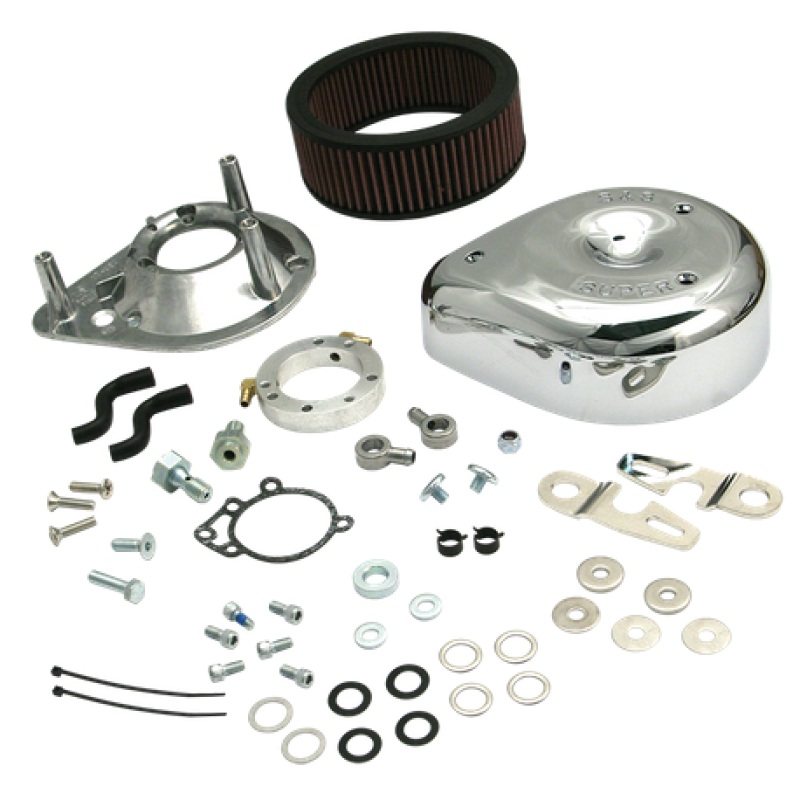 S&S Cycle 91-06 Carbureted XL Sportster Models Teardrop Air Cleaner Kit – Chrome