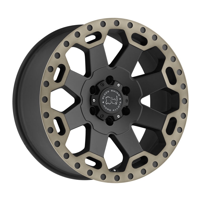 20×9.0 Black Rhino Warlord Matte Black w/Machined Dark Tint Lip