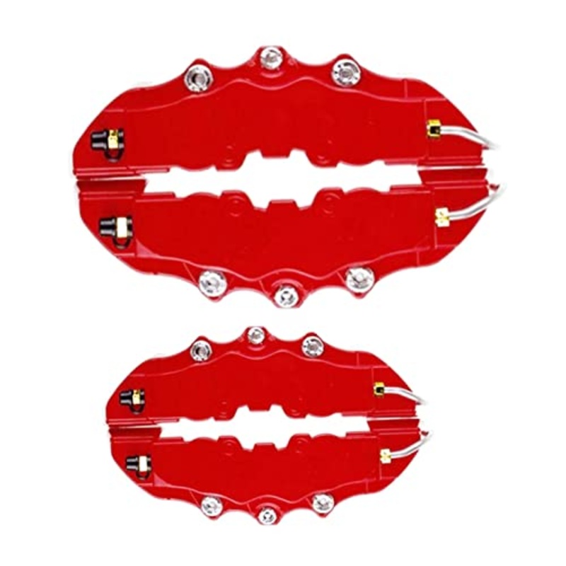 Brake Caliper Cover – Brake Caliper Covers Front & Rear Kits – Rear Brake Caliper Cover Guard Protector Cover Universal for Front and Rear Wheel Hub Assessoires Asaim, Red