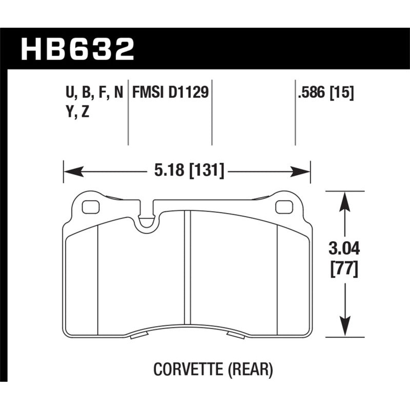 Hawk 06-10 VW Touareg Front / 09-11 Corvette Z06/ZR-1 (w/Carbon Ceramic Brake Package and Iron rotor