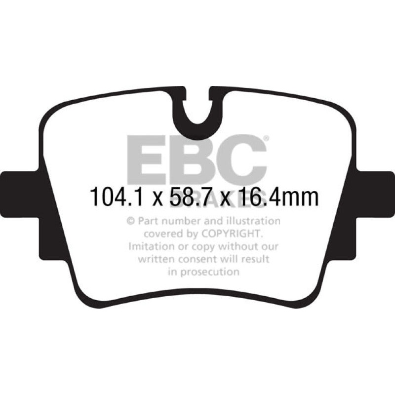 EBC 13+ Jaguar F-Type (Cast Iron Rotors Only) 3.0 Supercharged (340) Redstuff Rear Brake Pads