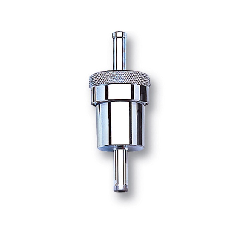 Russell Performance Chrome Street Fuel Filter (3in Length 1-1/8in diameter 3/8in inlet/outlet)