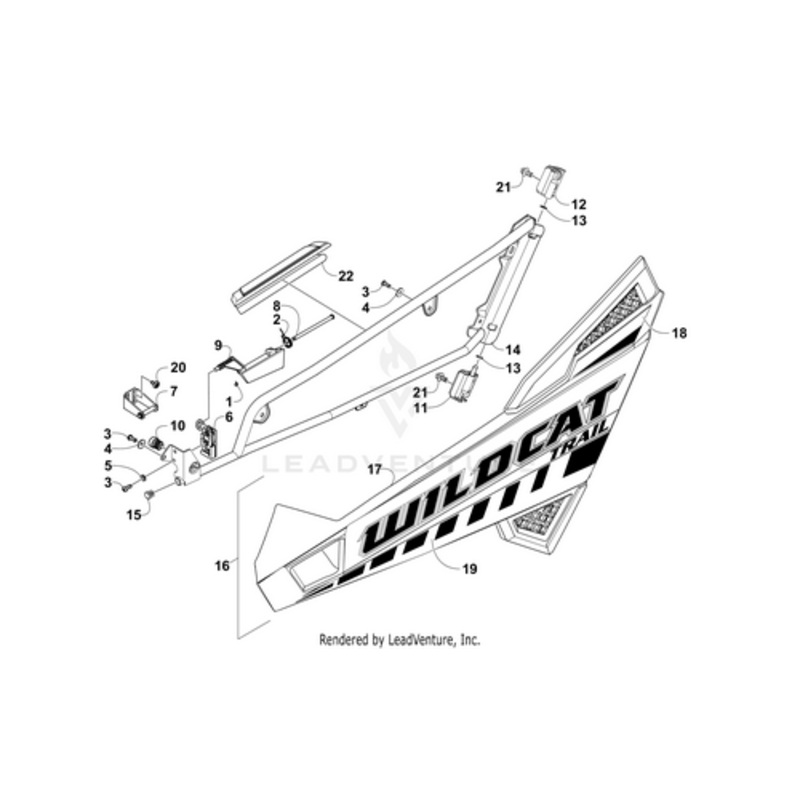 Door Panel W/Decals-R-Right(Wc Trail 2016) (Inc. 17-19) by Arctic Cat