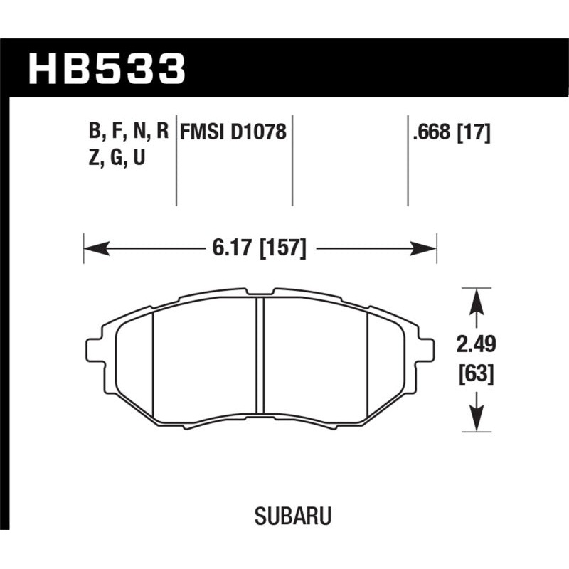 Hawk 05-08 LGT D1078 DTC-60 Race Front Brake Pads