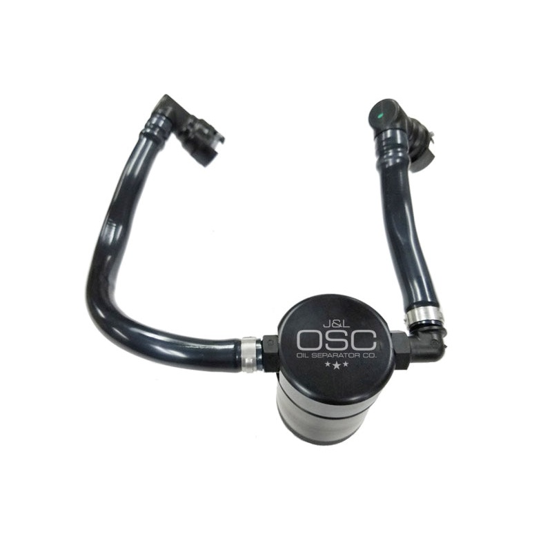 J&L 2018-2023 Ford Mustang GT Passenger Side Oil Separator 3.0 – Black Anodized
