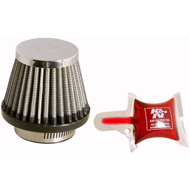 K&N Universal Chrome Filter – Round Tapered – 3in Base OD x 2in Top OD x 2.375in H