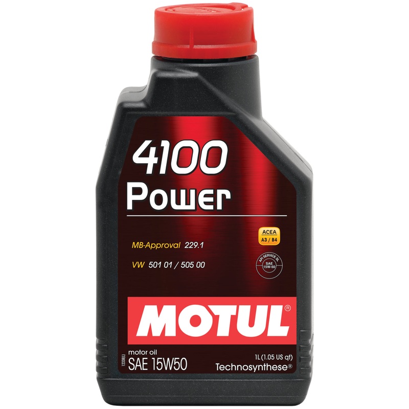 Motul 1L Engine Oil 4100 POWER 15W50 – VW 505 00 501 01 – MB 229.1