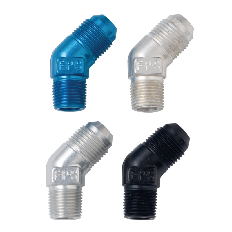 Fragola -10AN x 1/2 NPT 45 Degree Adapter – Black