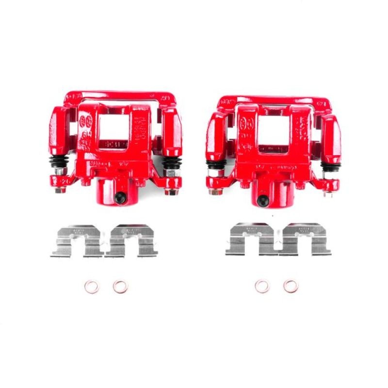 Power Stop 11-15 Hyundai Sonata Rear Red Calipers w/Brackets – Pair