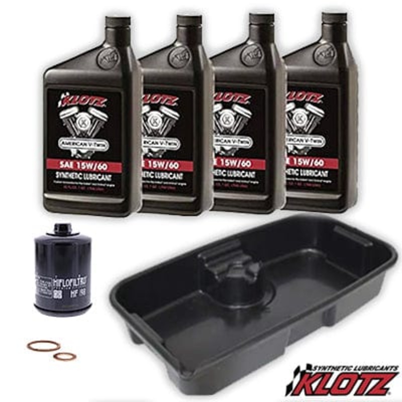 Indian FTR Synthetic Oil Change Kit w/ Drain Pan by Klotz