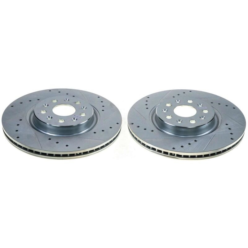 Power Stop 20-21 Chevrolet Corvette Rear Evolution Drilled & Slotted Rotor – Pair
