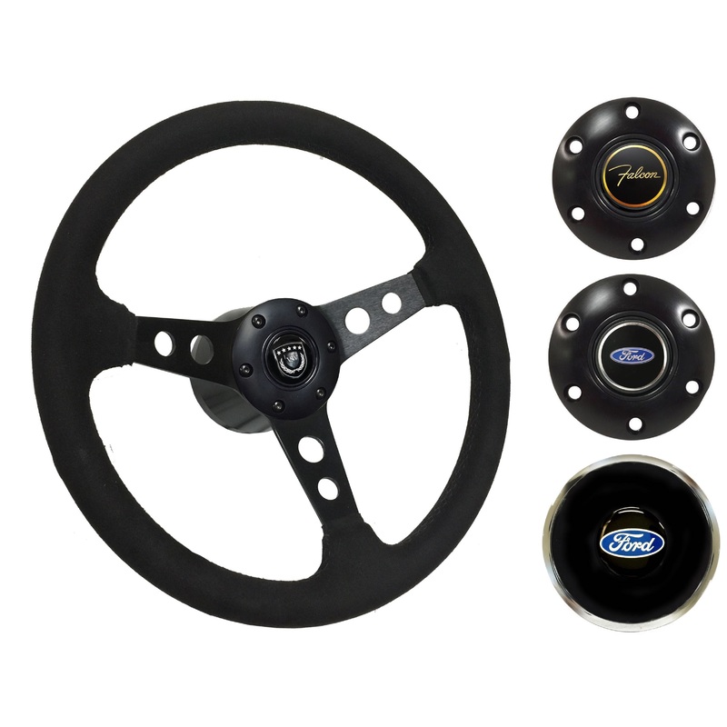 1965-69 Ford Falcon Steering Wheel Kit | Black Ultralux Suede | ST3583BLK