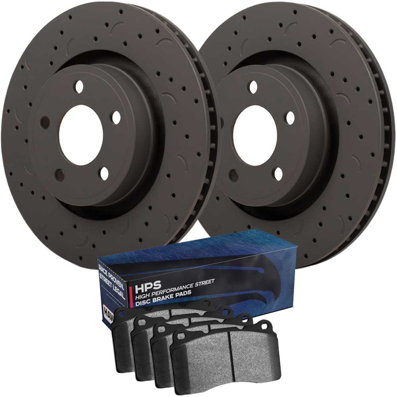 Hawk Talon Brake Rotor and Pad Kit – Drilled & Slotted – HPS – Front