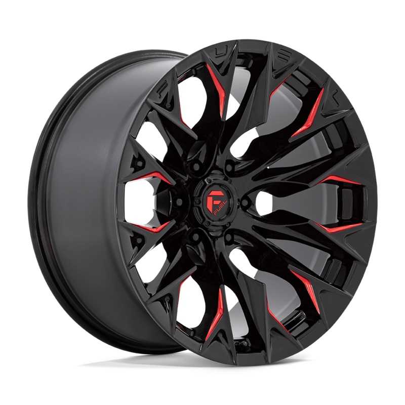Fuel Wheels D823 Flame 20″ 6×139.7 Gloss Black Milled With Candy Red