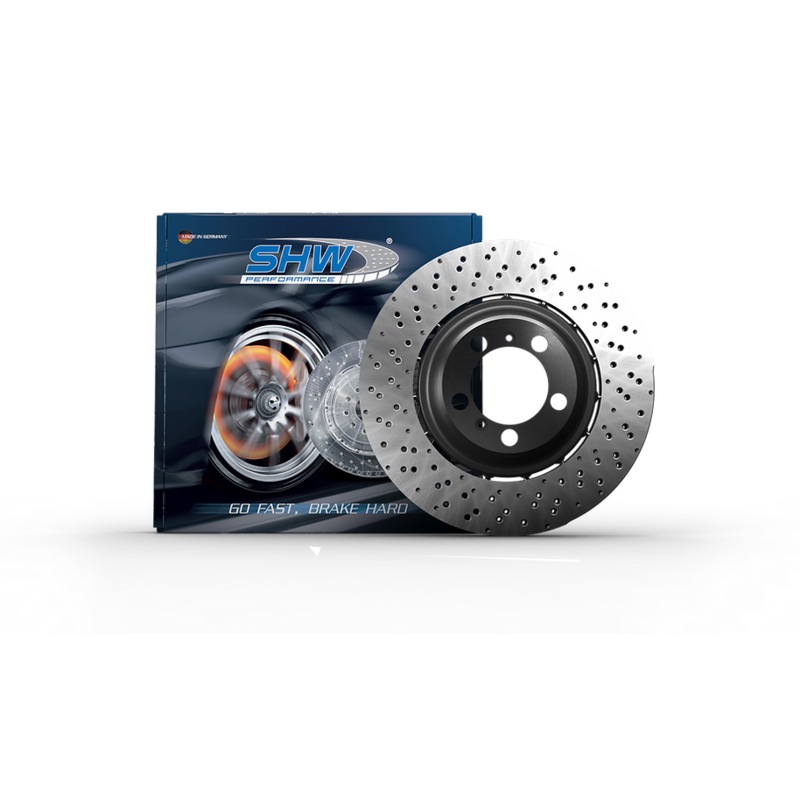 SHW 07-08 Audi RS4 4.2L Left Rear Cross-Drilled Lightweight Brake Rotor