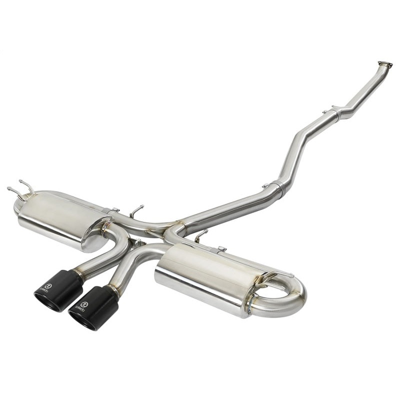 aFe Takeda 3 IN to 2-1/2 IN 304 Stainless Steel Cat-Back Exhaust System w/ Black Tips – 2017-2020 Honda Civic Si