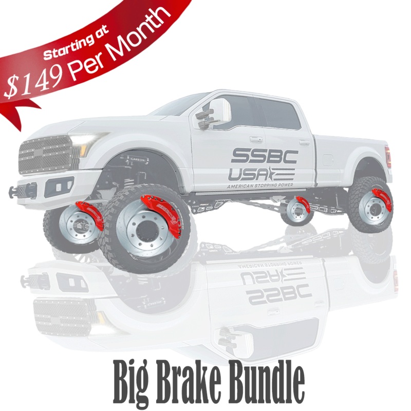 American Made 4 Wheel B8-Barbarian 8 Piston Direct Fit Billet Aluminum Big Brake Bundle. Red A404-1011R-BBB