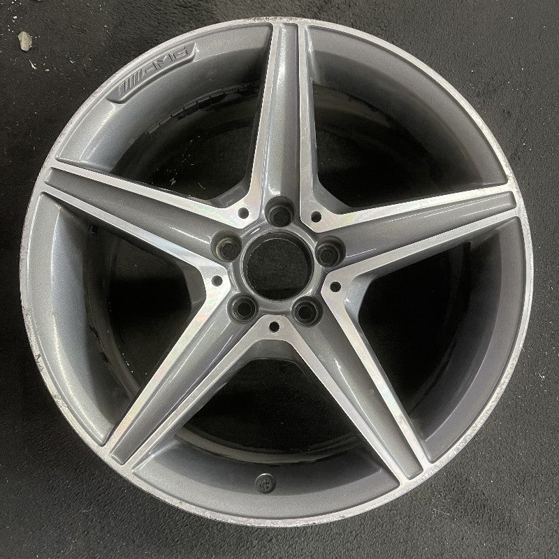 18″ MERCEDES C-CLASS 15 205 Type; Sdn C400 5 spoke 18×8.5 gray accents Original OEM Wheel Rim