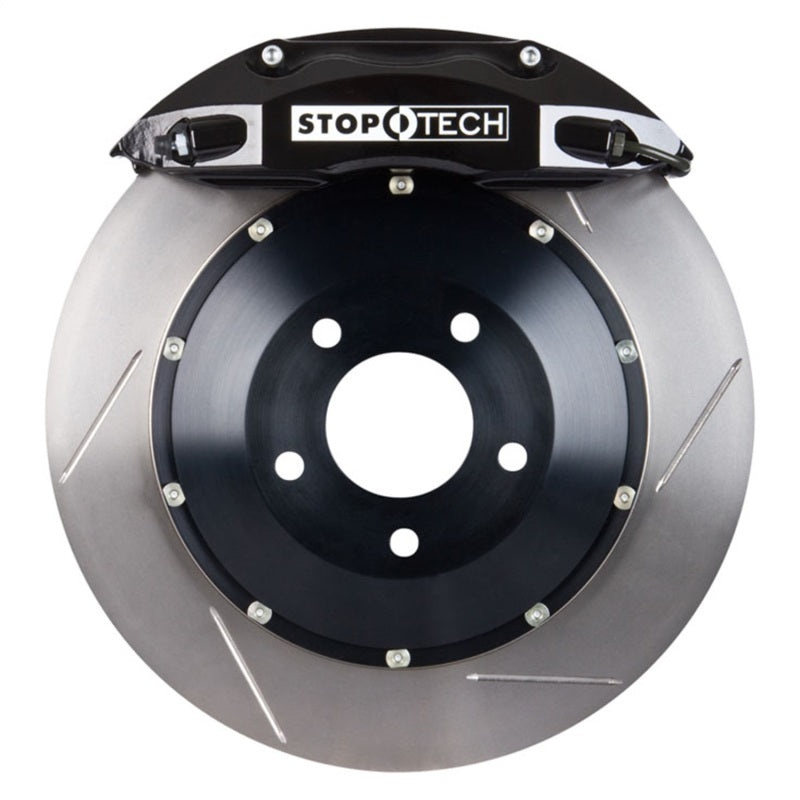 StopTech 01-07 BMW M3 BBK Front w/ Black ST-40 Calipers Slotted 332x32mm Rotors Pads and SS Lines