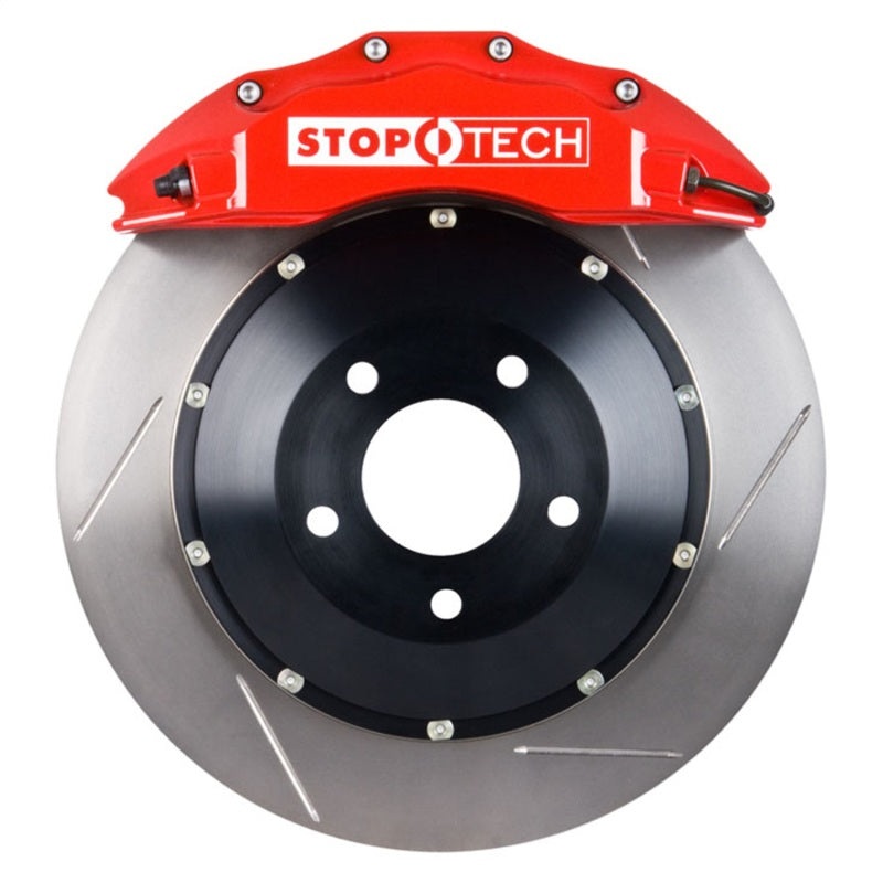 StopTech BBK 01-07 BMW M3 (E46) Front w/ Red ST-60 Calipers 355×32 Slotted Rotors Pads and SS Lines