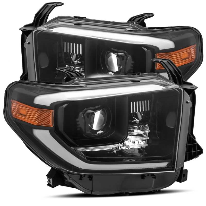 AlphaRex LUXX LED Projector Headlights Plank Style Alpha Black w/ Activ Light / DRL Toyota Tundra 2014-2020 | 880804