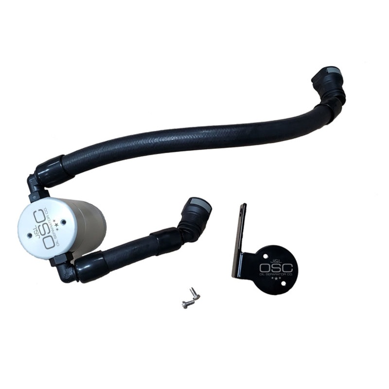 J&L 2020-2022 Ford Mustang GT500 Passenger Side Oil Separator 3.0 – Clear Anodized