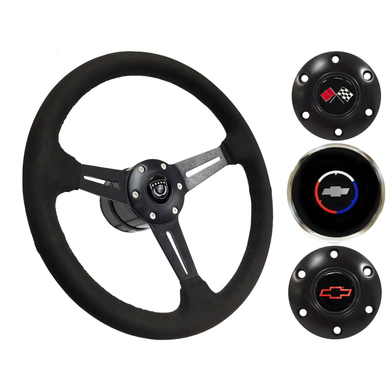 1970-88 Monte Carlo Steering Wheel Kit | Black Ultralux Suede | ST3584BLK