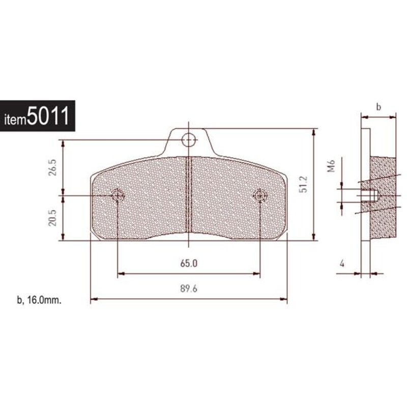 5011 Birel Aftermarket Rear Brake Pads, Pair