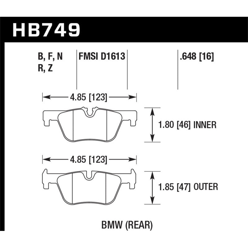 Hawk 13-14 BMW 328i/328i xDrive / 2014 428i/428i xDrive HPS 5.0 Rear Brake Pads
