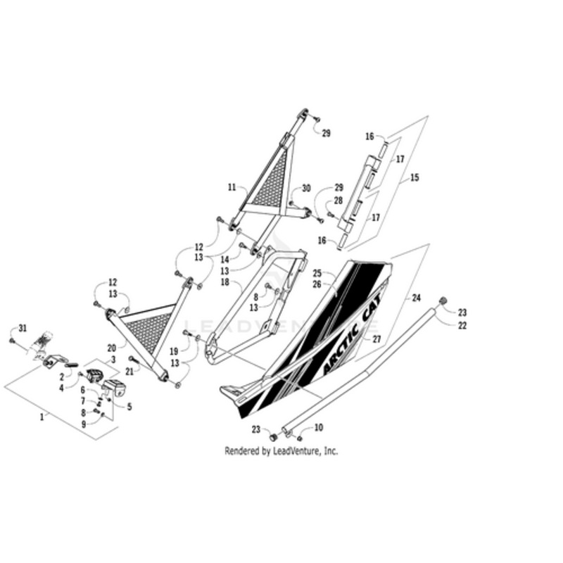Rear Door Lower Decal -Wc4-Blk-Right by Arctic Cat