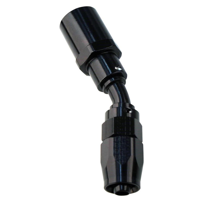 Fragola -6AN Pro-Flow x 45 Degree 3/8 EFI Quick Disconnect Hose End – Black