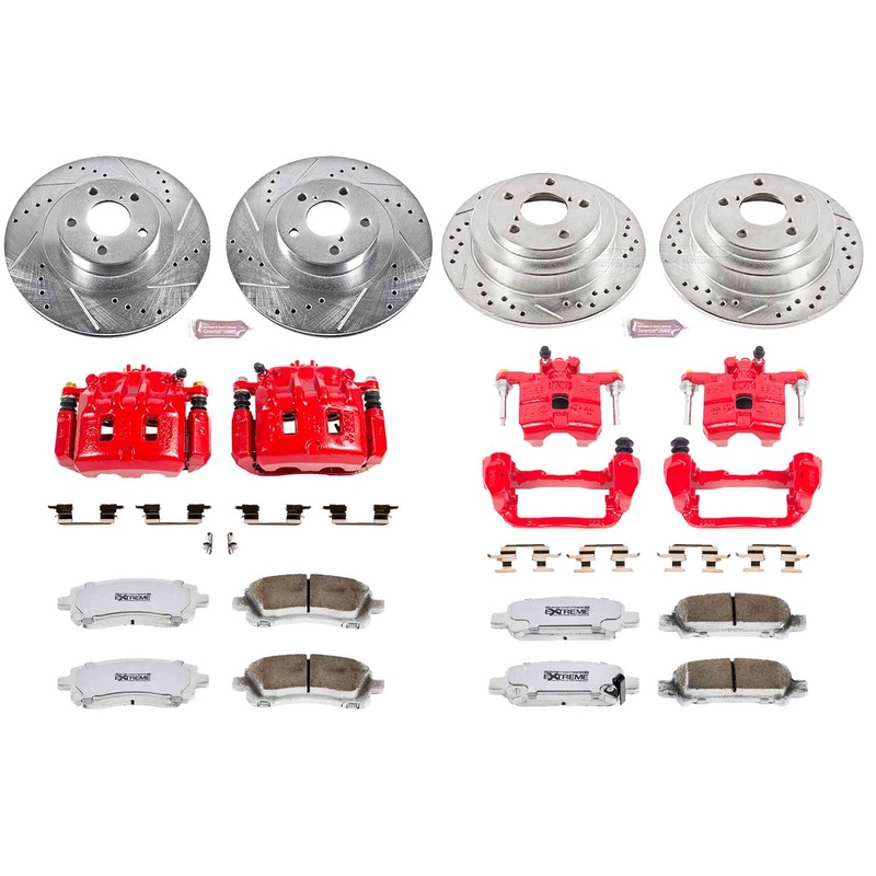 Power Stop 02-03 Subaru Impreza Front & Rear Z26 Street Warrior Brake Kit w/Calipers | KC2371-26