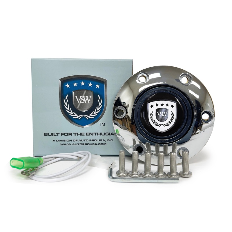 VSW S6 | White VSW Emblem | Chrome Horn Button | STEVSWWHT-CHR