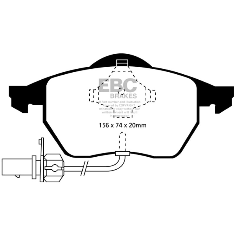 EBC 99-01 Audi A4 1.8 Turbo (B5) Redstuff Front Brake Pads