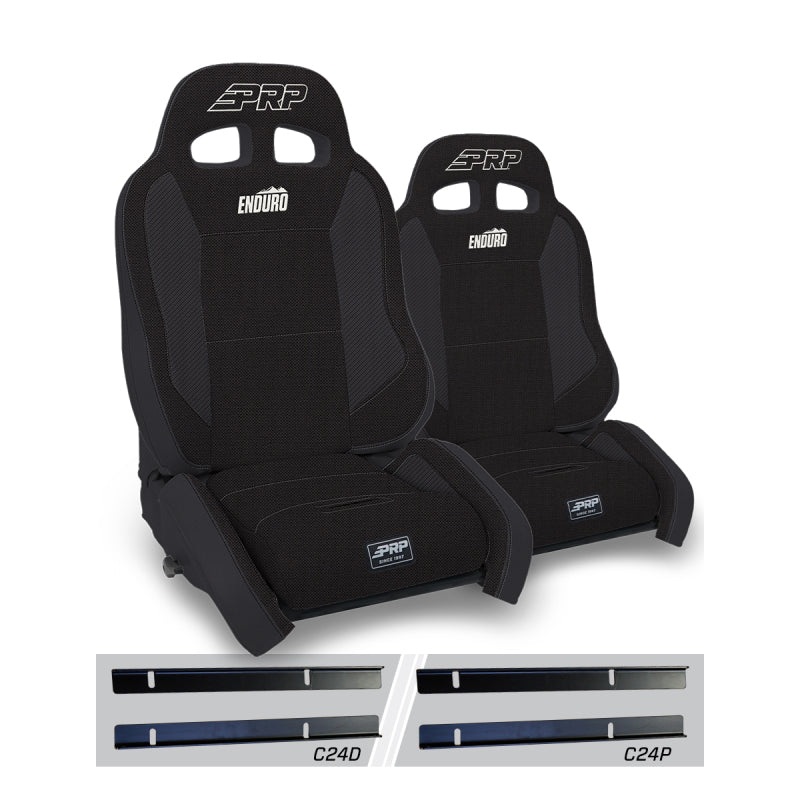 PRP 03-06 Jeep Wrangler TJ Enduro Elite Suspension Seat Crawl Edition – Black (Pair)