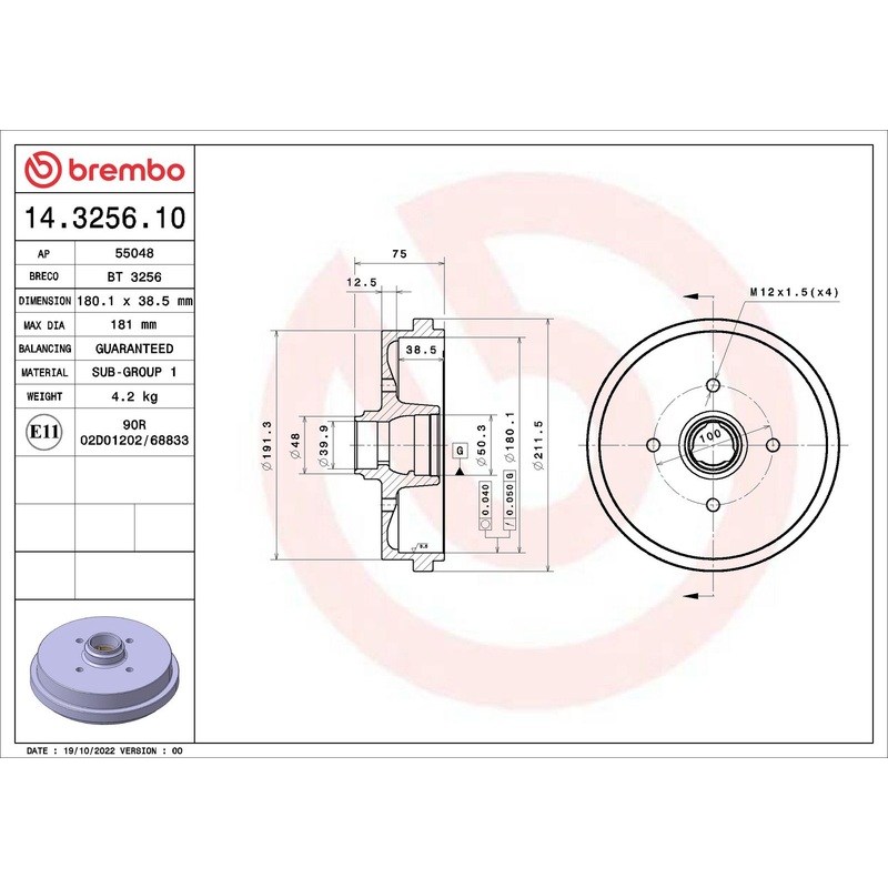 ESSENTIAL Rear Brake Drum – 14.3256.10