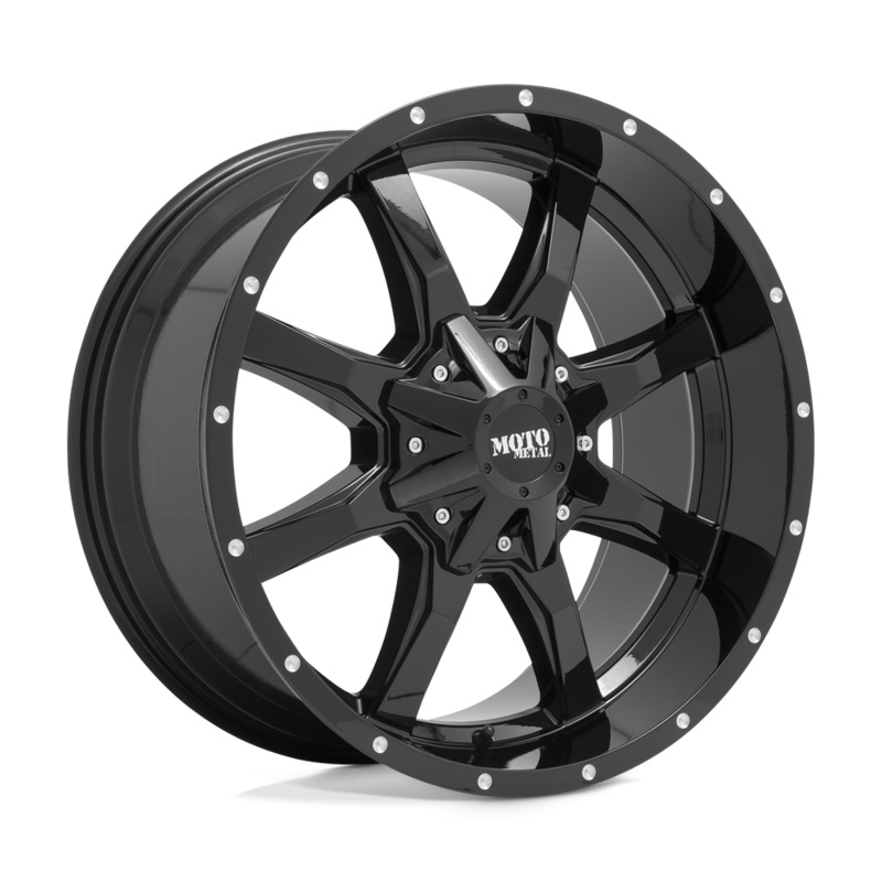 Moto Metal Wheels MO970 20″ 8×165.1 Gloss Black With Milled Lip