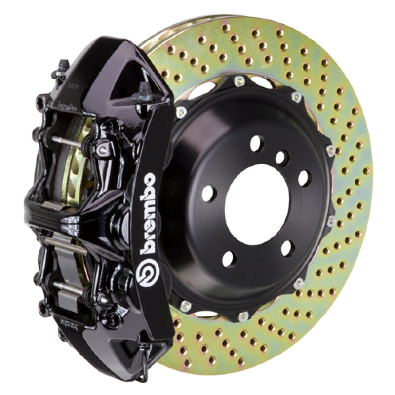 Brembo 12-19 Range Rover Evoque Front GT BBK 6 Piston Cast 380×32 2pc Rotor Drilled-Black