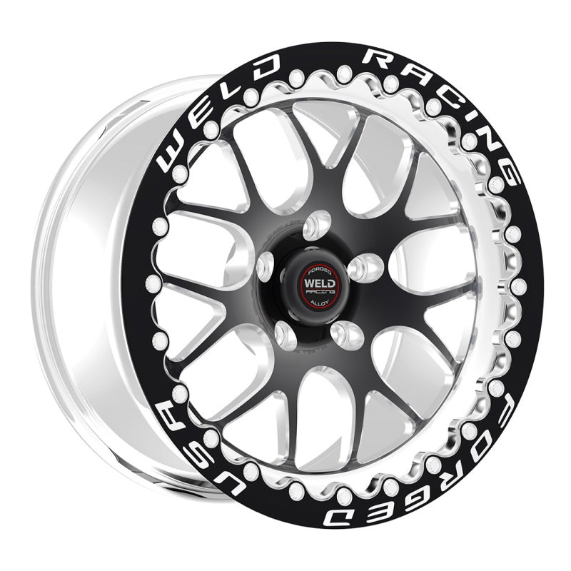 Weld S77 17×10 / 5×4.5 BP / 7.9in. BS Black Wheel (Low Pad) – Black Single Beadlock MT