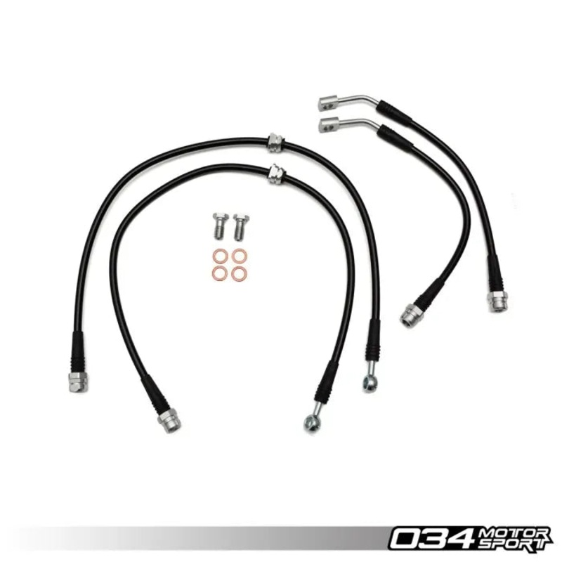 034Motorsport Stainless Steel Brake Line Kit – VW/Audi MQB/e 2.0T (w/ PP)